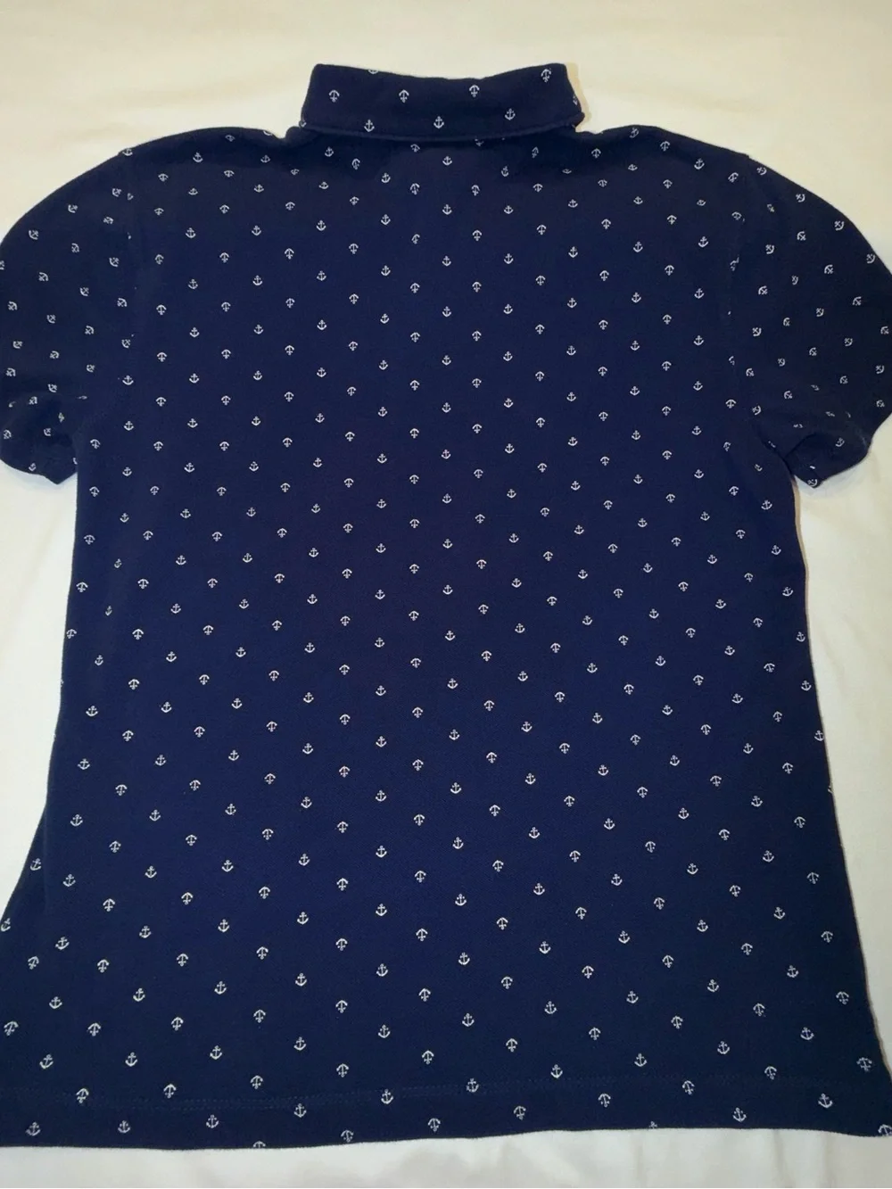 Banana Republic Navy Polo with White Anchor Print